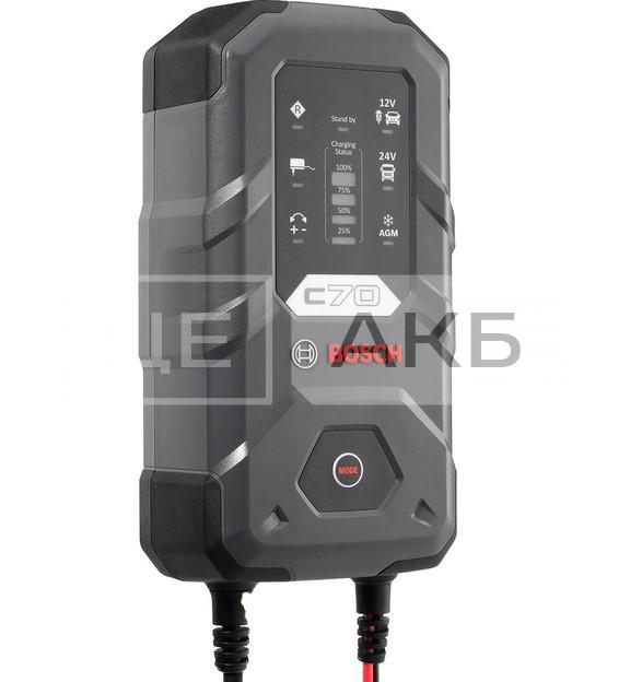 ПРИСТРІЙ ЗАРЯДНИЙ АКУМУЛЯТОРА BOSCH C70 12/24V 10A 14-300AH (EFB/GEL/VRLA/AGM) З ПІДТРИМКОЮ ЗАРЯДУ 189911070