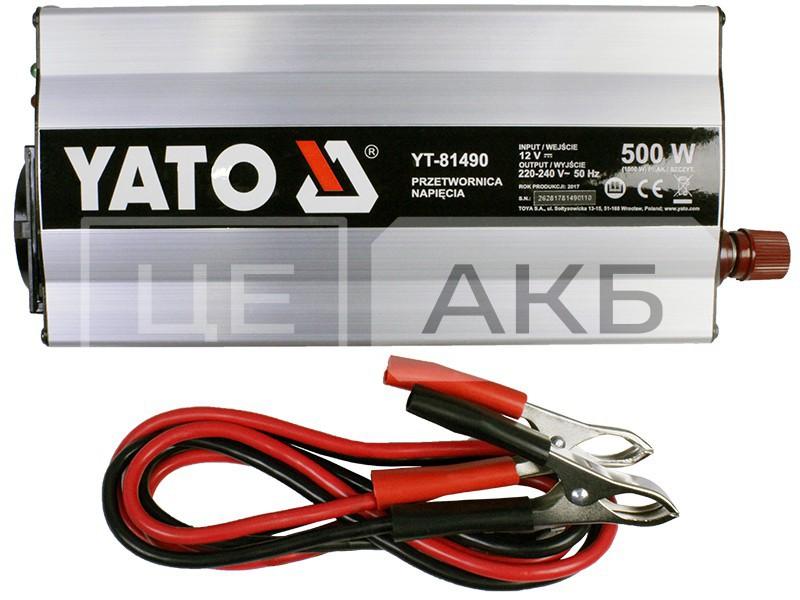 ПЕРЕТВОРЮВАЧ НАПРУГИ 12V/230V 500W YT81490