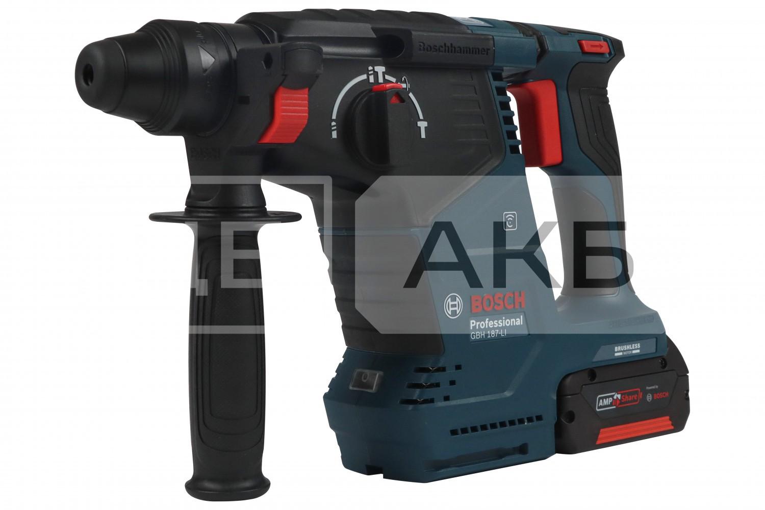 ПЕРФОРАТОР АКУМУЛЯТОРНИЙ BOSCH GBH 187-LI 18V 2*5AH 0-980 ОБ/ХВ 4350 УД/ХВ 0611923021