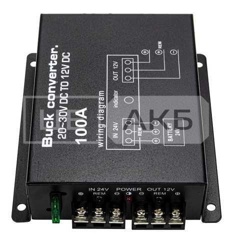 ПЕРЕТВОРЮВАЧ НАПРУГИ VOLT 24V/12V 1200W INV1224DC100