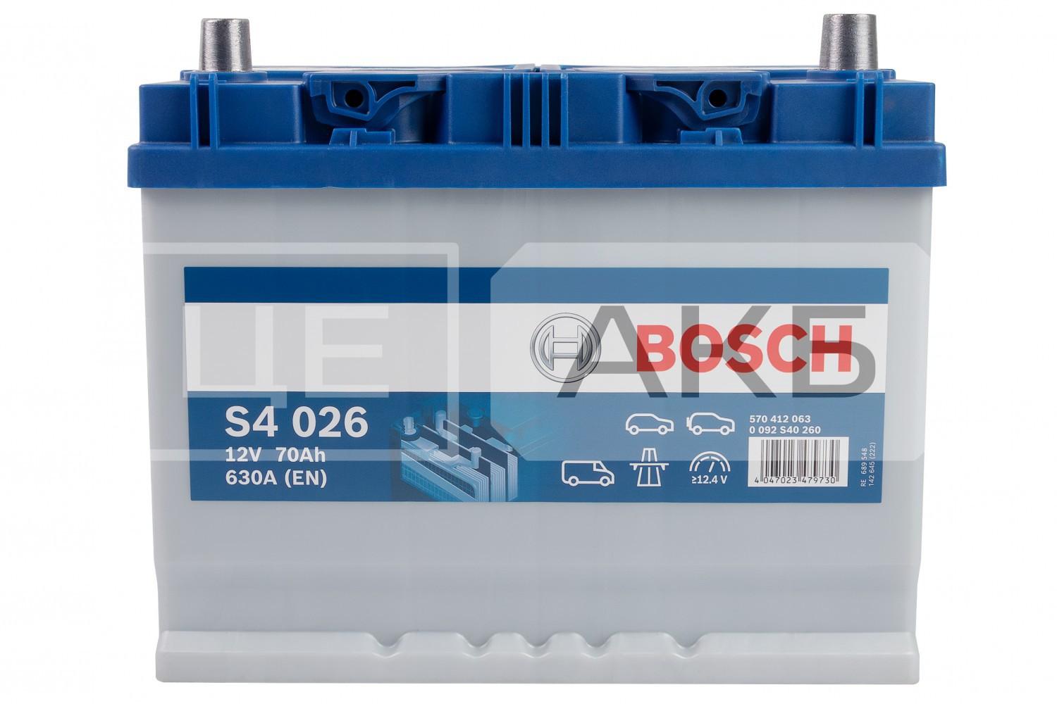 АКУМУЛЯТОР 12V 70AH 630A R+ S4 260*173*225MM 0092S40260