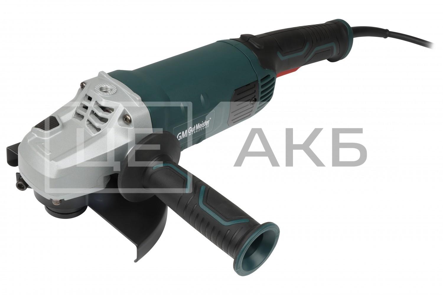 ШЛІФМАШИНА КУТОВА GUT MEISTER Ø230MM 2400W 6500 ОБ/ХВ (З ПЛАВНИМ ПУСКОМ) (ПІДМІННИЙ ФОНД) AG23024