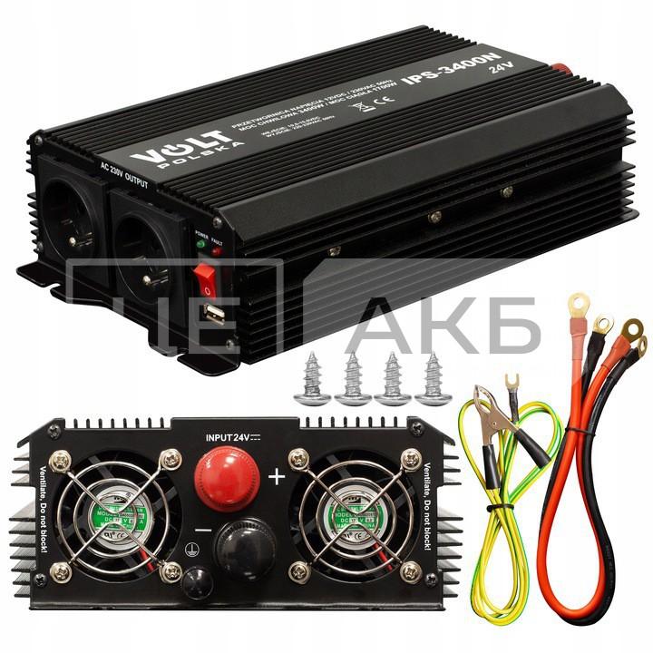 ПЕРЕТВОРЮВАЧ НАПРУГИ 24V/230V 1700/3400W 3IPS340024N