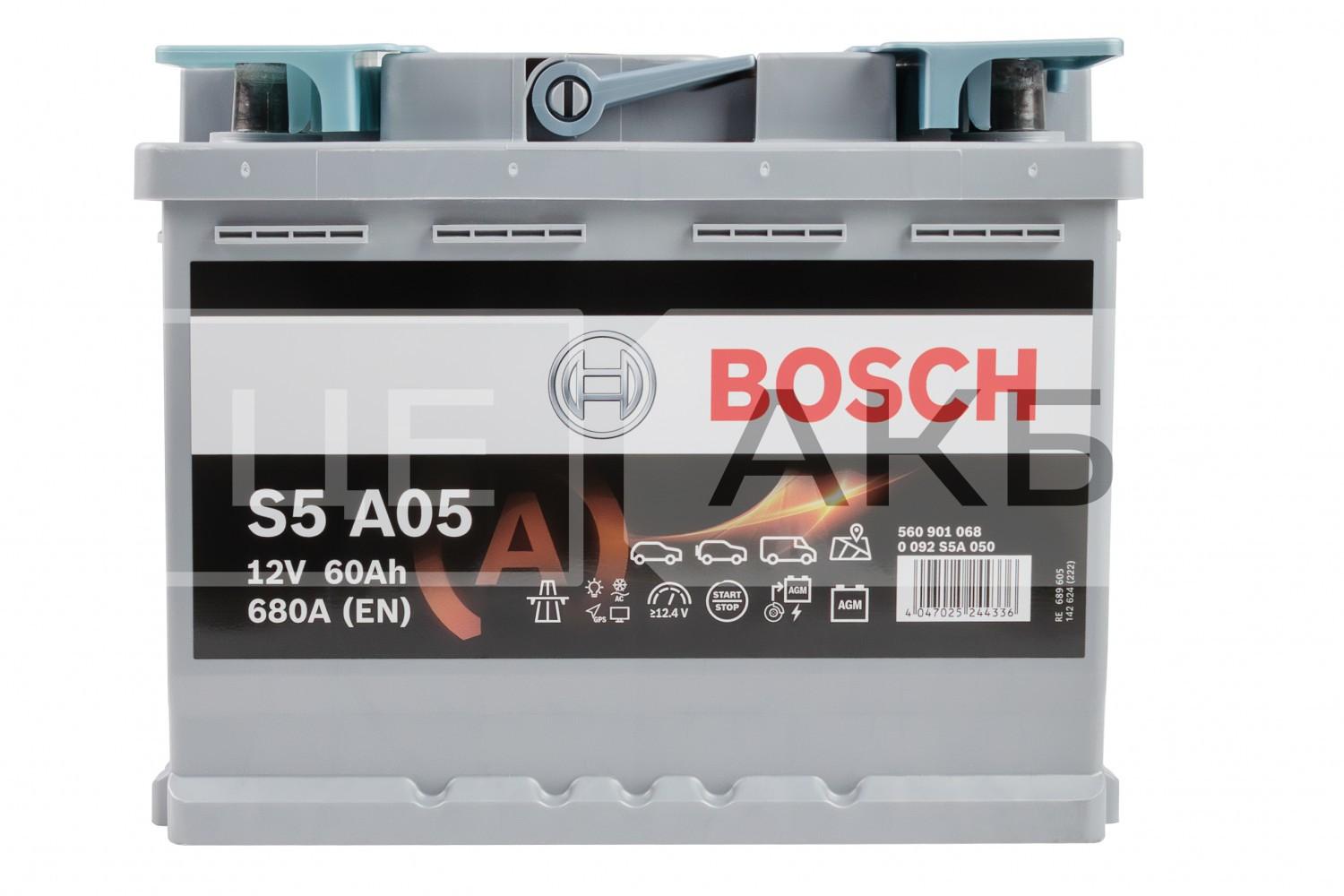 АКУМУЛЯТОР AGM START&STOP 12V 60AH 680A R+  S5 B13 242*175*190MM 0092S5A050