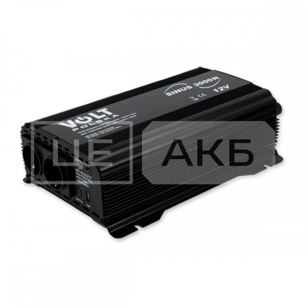 ПЕРЕТВОРЮВАЧ НАПРУГИ VOLT SINUS 12V/230V 1500/3000W (ПРАВИЛЬНА (ЧИСТА) СИНУСОЇДА) 3SIR300012PRZ111