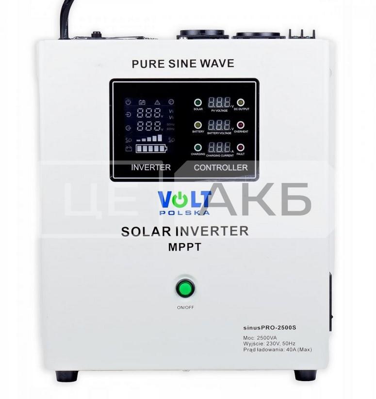 ПЕРЕТВОРЮВАЧ НАПРУГИ (ІНВЕРТОР) СОНЯЧНИЙ VOLT POLSKA SINUSPRO 2500S 24V/230V 1800/2500W (ПРАВИЛЬНА (ЧИСТА) СИНУСОЇДА) 3SPS250024