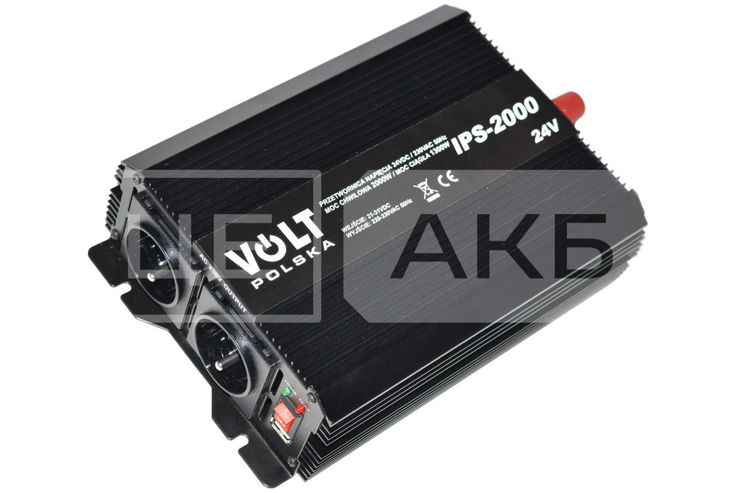ПЕРЕТВОРЮВАЧ НАПРУГИ 24V/230V 1000/2000W IPS-2000 3IPS200024