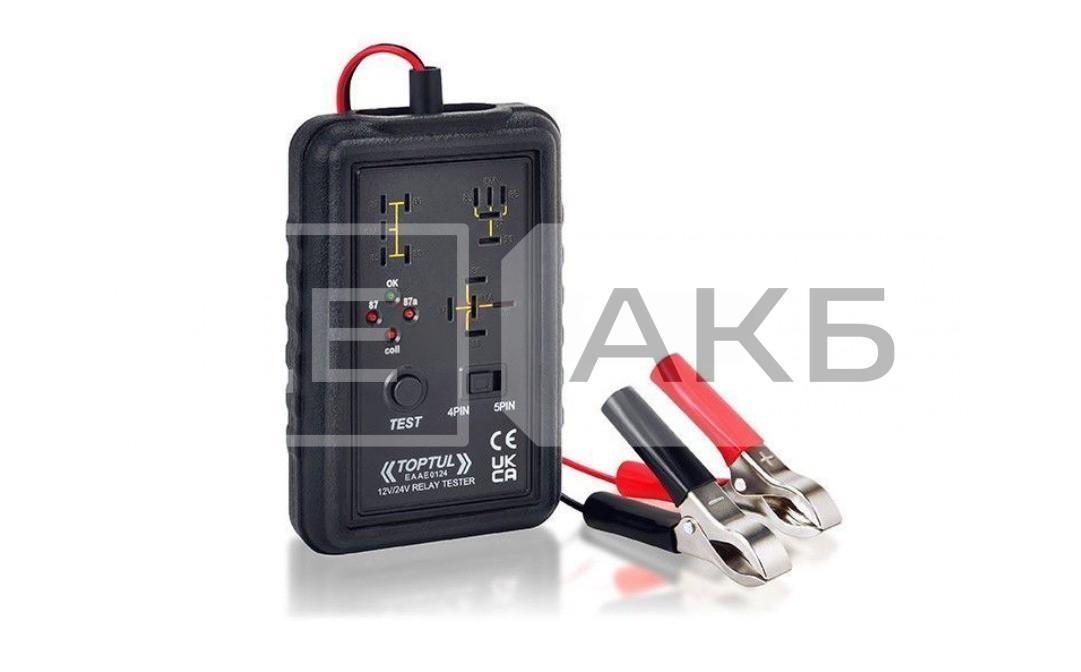 ТЕСТЕР АВТОМОБІЛЬНИХ РЕЛЕ TOPTUL 12V/24V 4-PIN/5-PIN